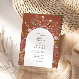 Invitación a la boda del Arco de Flores Silvestres