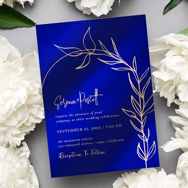Invitación a la boda del Arco de la Foliage Azul R (Subido por el creador)