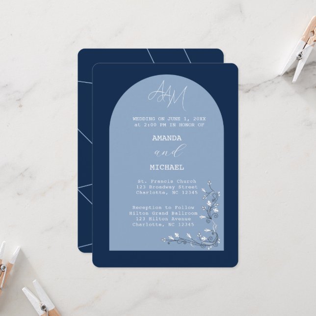Invitación a la boda del Arco de los Hues Azules M (Anverso/Reverso In Situ)