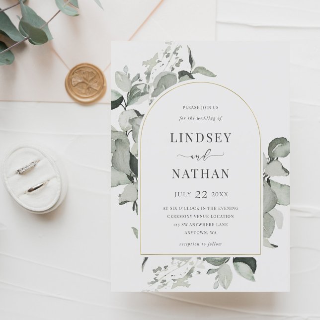 Invitación a la Boda del Arco de Oro Eucalyptus (Subido por el creador)