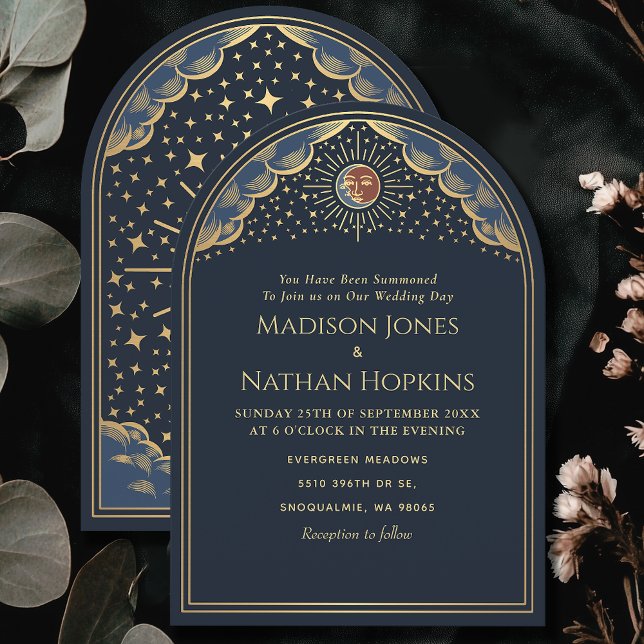 Invitación a la boda del Arco de Tarot de Sun Moon (Subido por el creador)