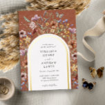Invitación a la boda del Arco de Terracotta Boho<br><div class="desc">Invitación al Relieve metalizado de Invitación a la Boda Terracotta Boho. Esta elegante y elegante invitación al Relieve metalizado boho arch boda cuenta con hermosas acuarelas pintadas a mano y flores silvestres dispuestas como un marco encantador. En la parte trasera hay un bonito ramo de coordinación con un monograma para...</div>