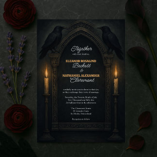 Invitación a la boda del Arco de Velas del Raven G