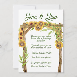 Invitación a la boda del Arco del Girasol Rústico