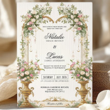 Invitación a la boda del Arco Floral de los Jardin