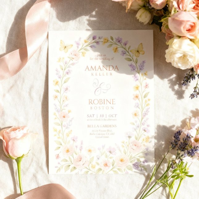 Invitación a la boda del arco floral suave (Subido por el creador)