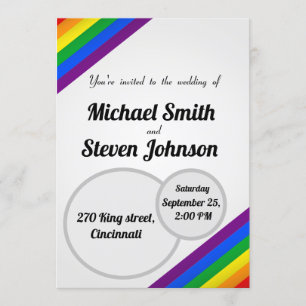 Invitación a la boda del arco iris LGBT