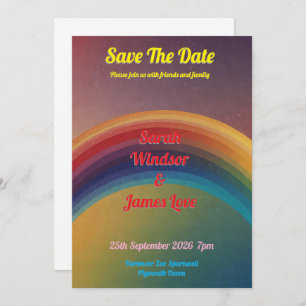 Invitación a la boda del arcoiris