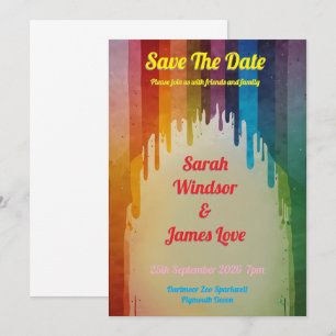 Invitación a la boda del arcoiris