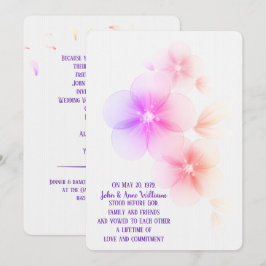 Invitación a la boda del arcoiris con flores de ce
