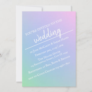Invitación a la boda del arcoiris de Pastel