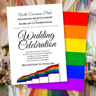 Invitación a la boda del arcoiris del Orgullo Gay 