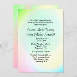 Invitación a la Boda del Arcoiris Pastel con Recep