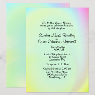 Invitación a la Boda del Arcoiris Pastel con Recep