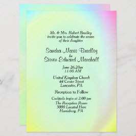 Invitación a la Boda del Arcoiris Pastel con Recep
