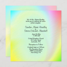 Invitación a la Boda del Arcoiris Pastel con Recep