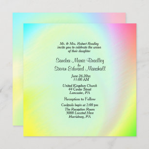 Invitación a la Boda del Arcoiris Pastel con Recep