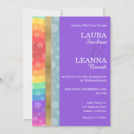 Invitación a la boda del arcoiris y el oro
