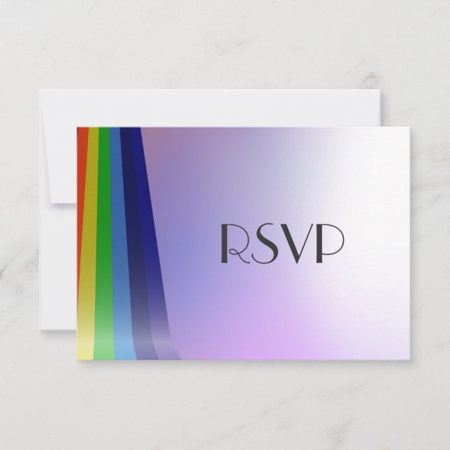 Invitación a la boda del arcoiris y los anillos ga (Anverso)