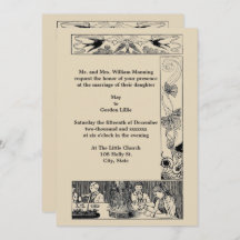 Invitación a la boda del Art Nouveau victoriano