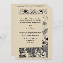 Invitación a la boda del Art Nouveau victoriano