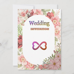 Invitación a la boda del arte floral rosado real