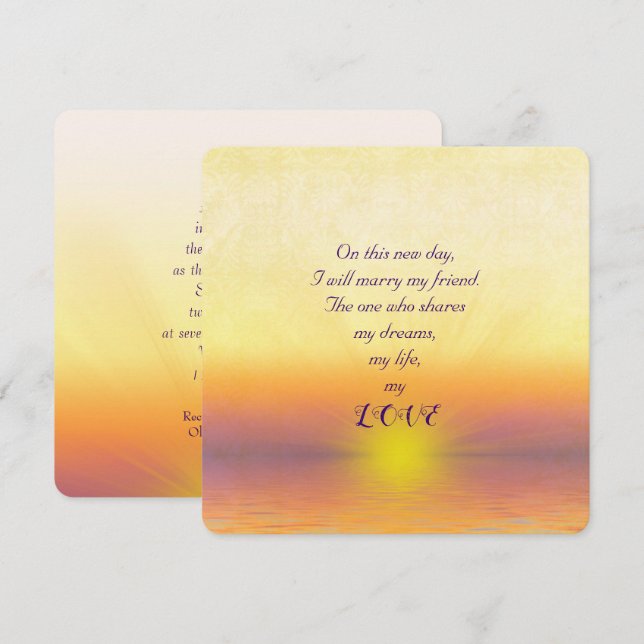Invitación a la boda del atardecer (Anverso / Reverso)