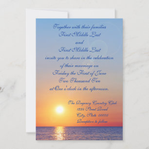 Invitación a la boda del atardecer