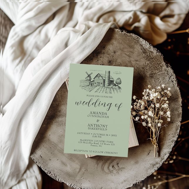 Invitación a la boda del Barn Occidental del País (Subido por el creador)
