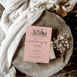 Invitación a la boda del Barn Occidental del País