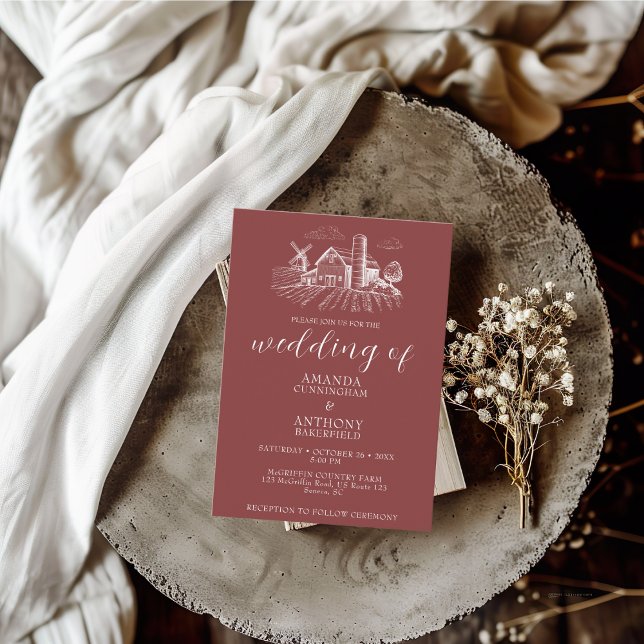 Invitación a la boda del Barn Occidental del País (Subido por el creador)