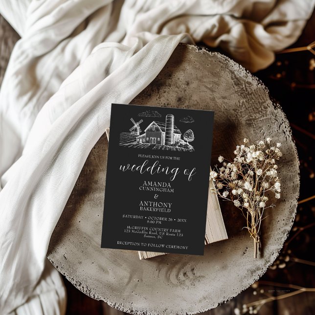 Invitación a la boda del Barn Occidental del País (Subido por el creador)