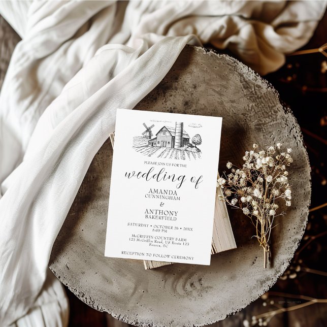 Invitación a la boda del Barn Occidental del País (Subido por el creador)