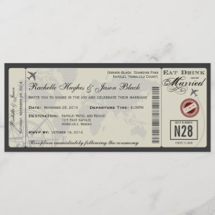 Invitación a la boda del billete aéreo