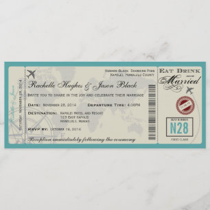 Invitación a la boda del billete aéreo