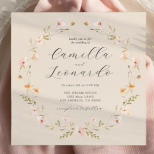 Invitación a la boda del Boho de Flores Silvestres