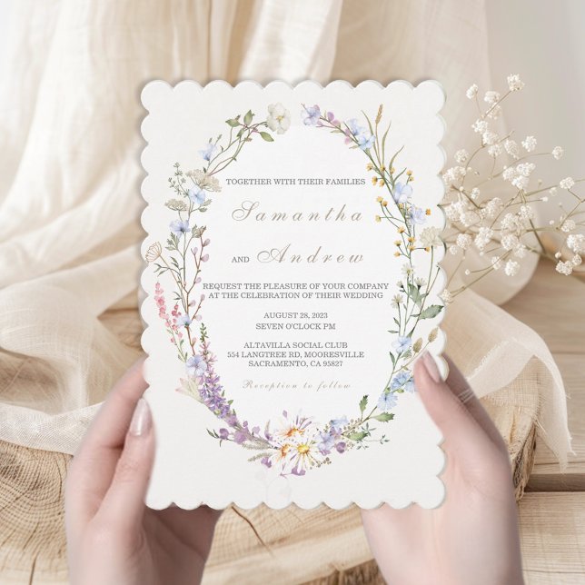 Invitación a la boda del Boho de Flores Silvestres (Subido por el creador)
