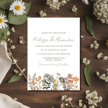 Invitación a la boda del Boho de Flores Silvestres