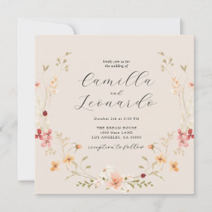 Invitación a la boda del Boho de Flores Silvestres