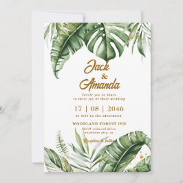 Invitación a la boda del Boho de la Hoja Verde Pre