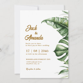 Invitación a la boda del Boho de la Hoja Verde Pre