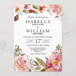 Invitación a la boda del Boho de verano de Flores