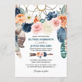 Invitación a la boda del Boho Dreamcatcher de la A