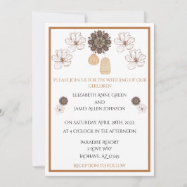 Invitación a la boda del Boho floral del país