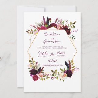 Invitación a la boda del Boho otoño