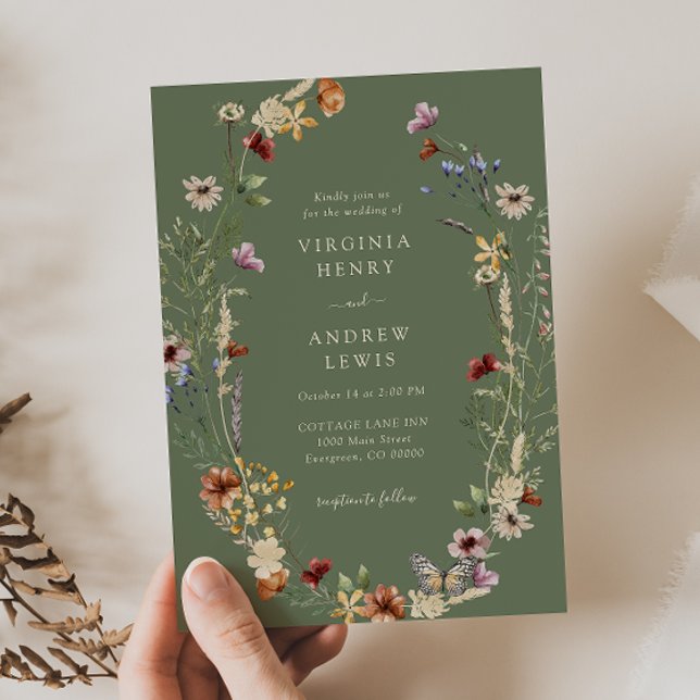 Invitación a la boda del Boho Verde (Green Boho Wedding Invitation
)
