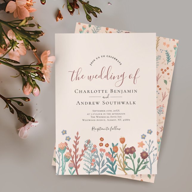 Invitación a la boda del Boho Wildflowers de otoño (Subido por el creador)