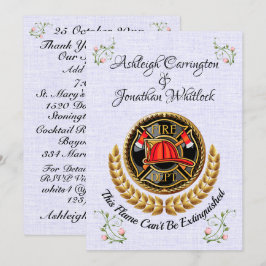 Invitación a la boda del bombero