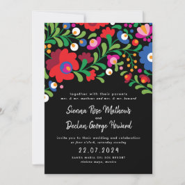 Invitación a la boda del bordado mexicano
