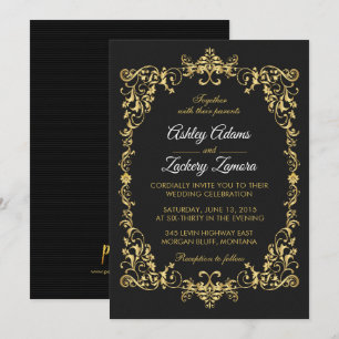 Invitación a la boda del borde de desplazamiento d